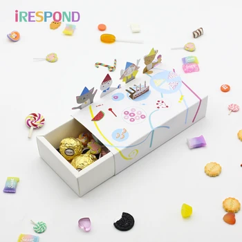 Коробка конфет для мальчика на День Рождения Простой Бумажный ящик 3D Прекрасный Подарок с Днем Рождения Упаковка Коробка Конфет Печенье Шоколадные Закуски Печенье Торт