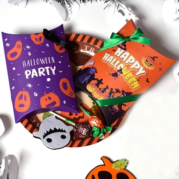 Коробка упаковка 10шт Хэллоуин,Хэллоуин украшения событие & партии пользу детей, для дома шоколадный подушка коробки