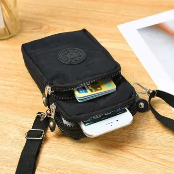 Короткий нейлоновый кошелек с буквами, портативный водонепроницаемый простой кошелек для денег, сумка для сообщений, Сумка для хранения, трехслойный кошелек для путешествий
