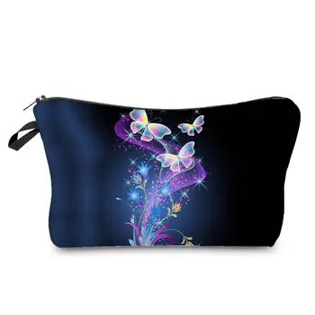 Красочная сумка-органайзер для губной помады с бабочкой, сумочка на молнии, модная косметичка, сумочка-бабочка, повседневная женская косметичка