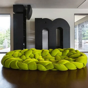 Креативная дизайнерская гостиная, тканый диван особой формы, модельный зал, вилла, диван из питона