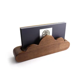 Креативная коробка для визитных карточек из массива дерева, настольный персонализированный деревянный держатель для визитных карточек, настольный держатель для карточек