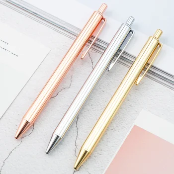 Креативный канцелярский пресс металлические шариковые ручки Подарочные Ручки из розового золота для письма