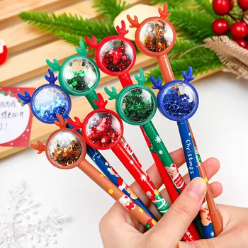 Креативный рождественский карандаш Kawaii, Канцелярские принадлежности, Рождественский набор ластиков для карандашей, Милые подарки для детей-студентов, офисные и школьные принадлежности