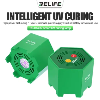 Лампа УФ-отверждения RELIFE RL-014D для УФ-клея Green Oil С Интерфейсом Type-C Источник Питания Высокой Мощности, Лампа для технического обслуживания с быстрым Отверждением