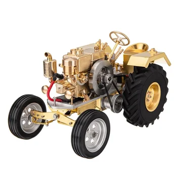 Латунная модель роликового трактора с газовым приводом с мини-горизонтальным двигателем водяного охлаждения, модель двигателя внутреннего сгорания, игрушка