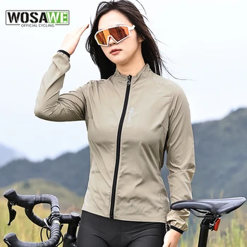 Легкая ветровка WOSAWE, ветрозащитная женская велосипедная куртка, жилет, велосипедная ветровка из эластичной ткани с 3 задними карманами 