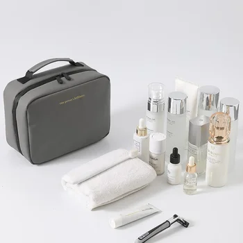 Легкая роскошная многослойная сумка для сухих и влажных туалетных принадлежностей, косметичка, Складная дорожная сумка для хранения косметики, сумка для хранения косметики