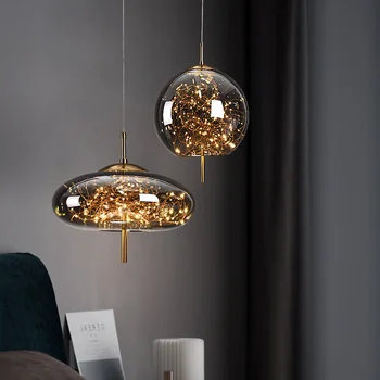 Легкие роскошные светодиодные стеклянные Подвесные светильники Nordic luxury hotel гостиная спальня подвесные люстры домашние светильники для внутреннего освещения