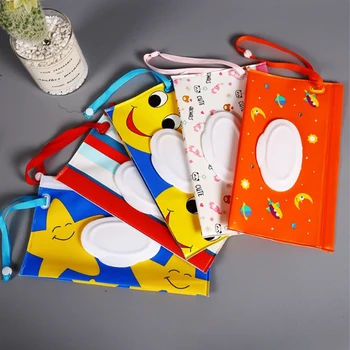 Легкий Портативный мультяшный детский клатч для влажных салфеток, сумка для переноски, контейнер для влажных бумажных салфеток, диспенсер, чехол на ремешке