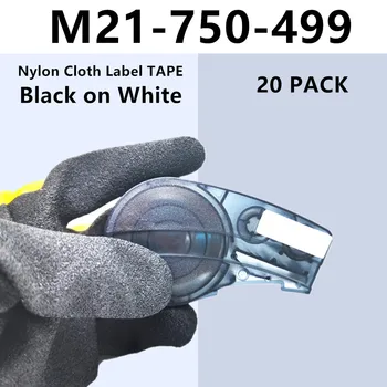 Лента для этикетирования, совместимая с ручным принтером этикеток BMP21 M21 750 499, черно-белая этикетка из нейлоновой ткани с жидким азотом