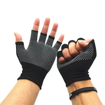 Летние Открытые Солнцезащитные перчатки на два пальца для фитнеса, велосипедные Эластичные Противоскользящие перчатки, Нейлоновые перчатки на полпальца