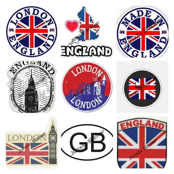 Лондон, Англия, Наклейка на бампер, Высококачественная наклейка, Великобритания, Великобритания, Британский Союз, Волнистый Развевающийся флаг, Светоотражающая наклейка