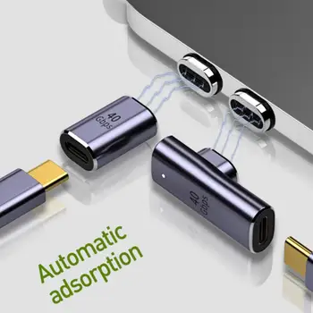 Магнит для быстрой зарядки мощностью 100 Вт, преобразователь USB C в Type C, 24 контакта, 8 К @ 60 Гц, Кабель USB-C, USB4.0, Магнитный Адаптер для зарядки Type-C