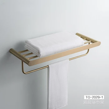 Матовая золотая вешалка для полотенец, вешалка для хранения полотенцесушителей, ванная комната из нержавеющей стали, золотая подвеска для ванной, серия 2029