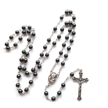 Металлические Бусины Четки Ожерелья Священные Католические Ювелирные Изделия Шарм Ремесла для Христианской Церкви Домашнее Украшение Спальни