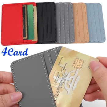 Мини-держатель для удостоверения личности из искусственной кожи, коробка для банковских кредитных карт, многослойный тонкий футляр для карт, кошелек для женщин и мужчин, обложка для визитных карточек.