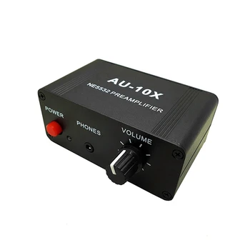 Мини-предусилитель звука Передний усилитель звука 3,5 мм Вход-выход для наушников, аудиотелефона, звукового контроллера US Plug