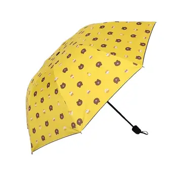 Мини-складной зонт для женщин от бренда Travel с защитой от ультрафиолета, ветрозащитный, от дождя, детский зонтик от солнца с мультяшным рисунком, карманные зонты