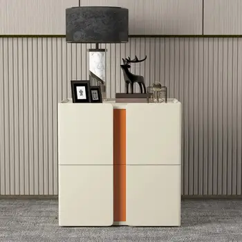 Минималистичный креативный кожаный прикроватный столик в спальне, современный шкаф для хранения вещей
