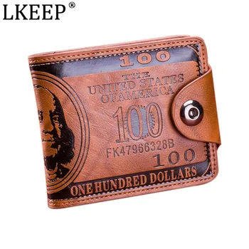 Модный держатель для карт с рисунком доллара, Мужские кошельки, карманный кошелек для наличных, Модный короткий кошелек из искусственной кожи, портмоне для монет, 2 цвета
