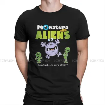 Монстры и Пришельцы Мужская футболка Alien UFO Crewneck Топы из 100% Хлопка Футболка Забавная Идея Подарка Высшего Качества