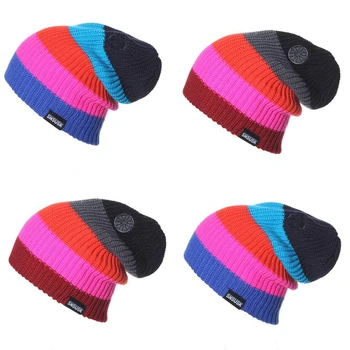 Мужские и женские лыжные теплые зимние шапки, вязаные конькобежные кепки с черепом Для женщин, водолазка, шапочки, шапка для сноуборда, лыжная кепка