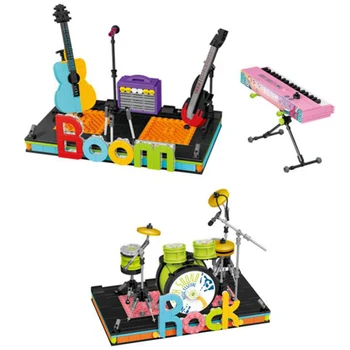 Музыкальные инструменты рок-н-ролла мини-ударная установка гитара электронный орган модель строительных кирпичей развивающие игрушки для подарков