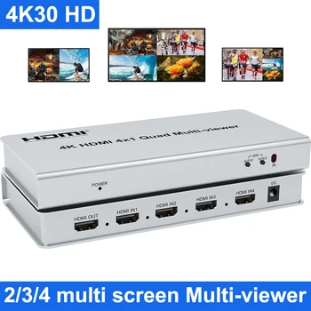 мультиплексор Hdmi 4k 30hz 4x1 Multi-viewer 1080P 60hz 2, 3, 4-канальный видеомультиплексор HDMI Multiviewer 4x1 Quad Multi-viewer Screen Splitter