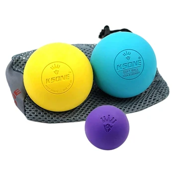 Набор массажных мячей для лакросса KSONE-Ролик для массажа мышц-Шарики для глубоких тканей-Твердый и мягкий массажный мяч с мини-мячом