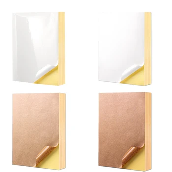 Наклейка для белой/Крафт-печати формата А4 на 20 листов, Самоклеящаяся наклейка-этикетка, лист матовой глянцевой бумаги для лазерного струйного принтера, копировального аппарата