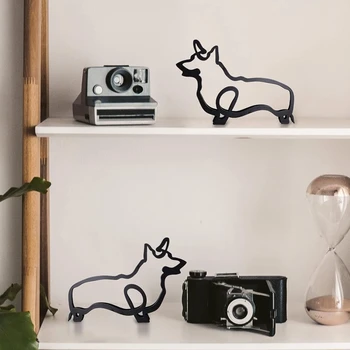 Настенная скульптура в стиле минимализма с металлической собакой, Настенное искусство в стиле минимализма с собачьей линией, Современный минималистичный домашний декор, Декор для гостиной Прочный