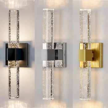 Настенные светильники Nordic Bubble Crystal, комод для ванной комнаты, Гостиная, спальня, настенные бра, Зеркальная лампа, Внутреннее освещение, Блеск домашнего декора