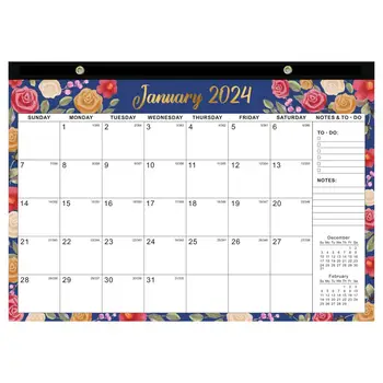 Настенный Календарь на 18 Месяцев 2024.1-2025.6 Английский Настольный Прочный Бумажный Универсальный Календарь