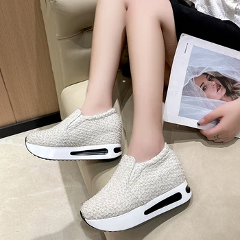 Новая дизайнерская обувь 2023, Осенние женские кроссовки на платформе, Легкие дышащие лоферы, Модная универсальная женская повседневная обувь