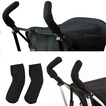 Новинка, 1 пара, черный неопреновый чехол для детской коляски, подлокотники-пуссетки, защитный чехол для ручки для коляски