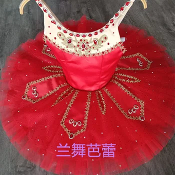 Новое поступление Профессиональных высококачественных нестандартных размеров Для детей Девочек Женщин Взрослых Стразы Зеленый Красный Балетное платье-пачка Костюмы