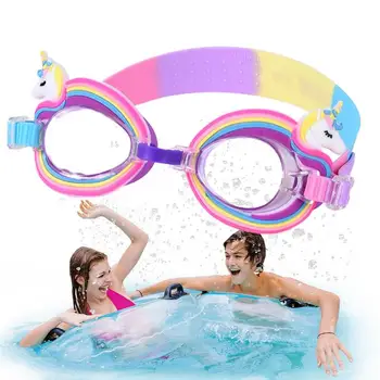 Новые водонепроницаемые детские очки для плавания, милые очки для плавания для детей, регулируемый ремешок, силиконовые мультяшные зеркальные очки