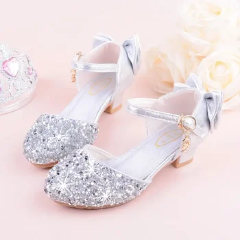Новые детские сандалии для девочек, красивые детские туфли принцессы для девочек, Детская кожаная обувь с мягкой подошвой, Детская танцевальная обувь