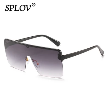Новые женские солнцезащитные очки в большой оправе Мужские Цельные Квадратные Солнцезащитные очки в полурамке с градиентными линзами Ретро-оттенки UV400