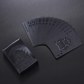 Новый черный покер Без цветных игральных карт Водонепроницаемый ПЭТ/ПВХ пластиковый покер Туристическая Сувенирная настольная игра