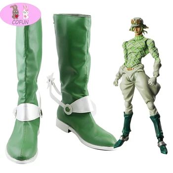 Обувь для косплея COFUN в стиле аниме JoJo Bizarre Adventure, Гвидо Миста, зеленые высокие ботинки