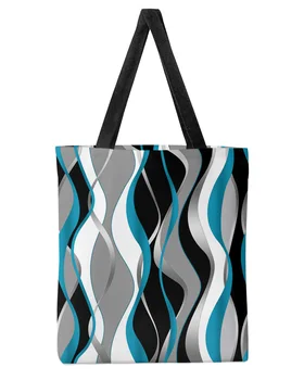 Объемная абстрактная градиентная Бирюзовая женская сумка-тоут большой емкости для девочек, женские сумки на плечо, студенческие сумки