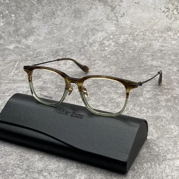 Оправа для очков из алкидного титана для мужчин и женщин, ультралегкие очки для близорукости в стиле ретро, оправа для оптических очков роскошного бренда