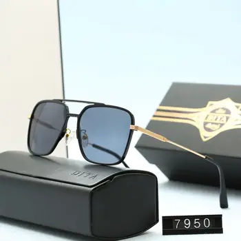 Оригинальный размер: 57 мм Высококачественные классические деловые мужские очки Vintage Pilot Leisure 7950 Женские солнцезащитные очки унисекс DITA