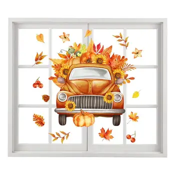 Осенние Наклейки На Окна, Осенние Наклейки На Окна, Осенние Наклейки На Окна, Осенние Листья, Наклейки На Окна На День Благодарения, Осень