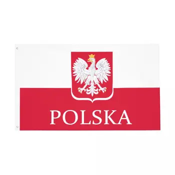 Открытый баннер с Орлиным флагом Республики Польша, 2 Люверса, польский белый красный, украшение ЕС, Устойчивые к выцветанию флаги 60x90 90x150 см