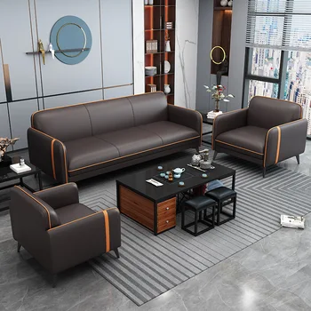 Офисный диван простая современная деловая приемная небольшой комбинированный комплект для трех человек