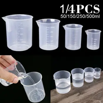 Пластиковый мерный стаканчик для лабораторного стакана Градуированный стаканчик для кухонных принадлежностей для выпечки Измерительный инструмент