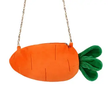 Плюшевая сумка Kawaii Mini Carrot, маленькая сумка через плечо для телефона, карманный мешочек для хранения мелких предметов, милый кошелек